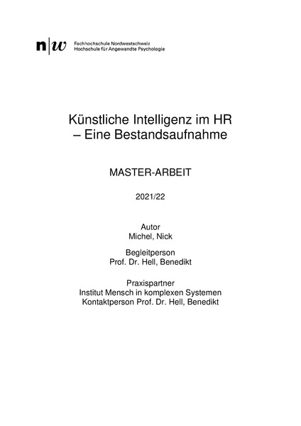 Knstliche Intelligenz im HR  Eine Bestandsaufnahme